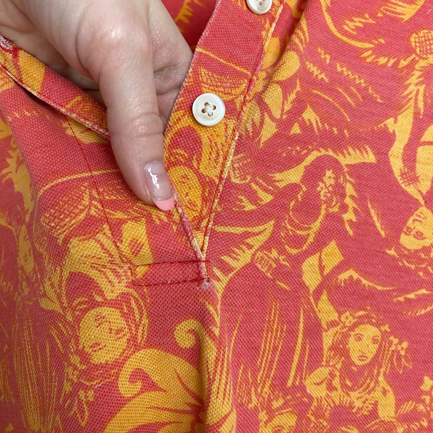 Vintage Hawaiian Polo Shirt Mini Dress, Size Medium