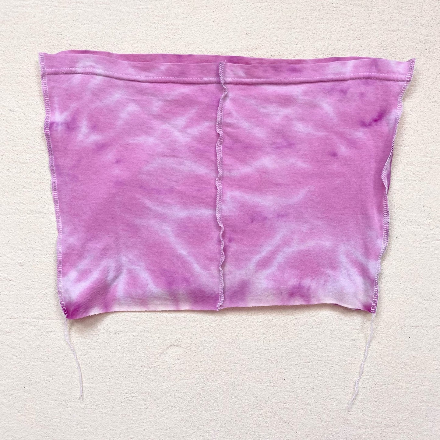Scrap Fabric Distressed Pink Tie Dye Crop Tube Top, Size Large