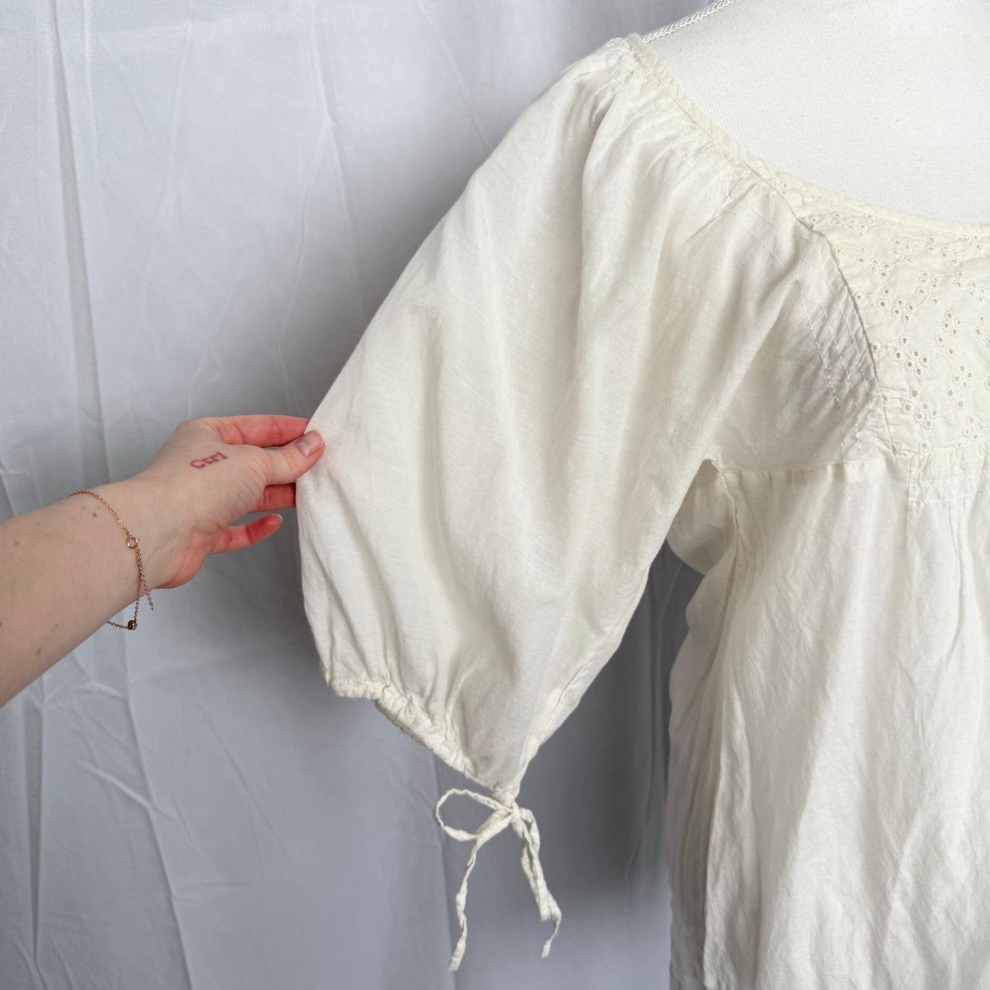 Secondhand River Island Puff Sleeve Babydoll Blouse, Size 12