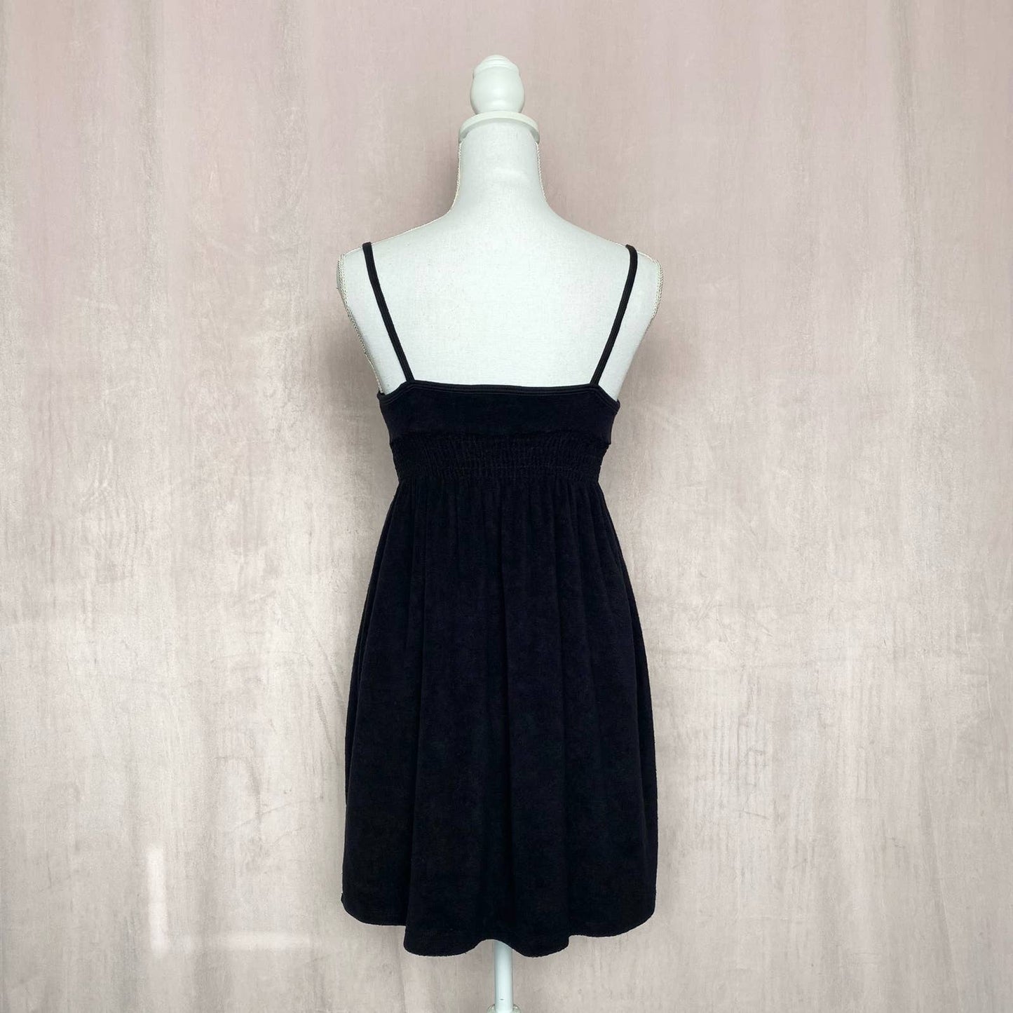 Secondhand Tillys Full Tilt Black Mini Towel Dress, Size Small