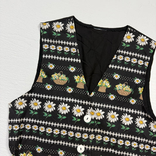 Vintage Blair Daisy Floral Vest, Size Large