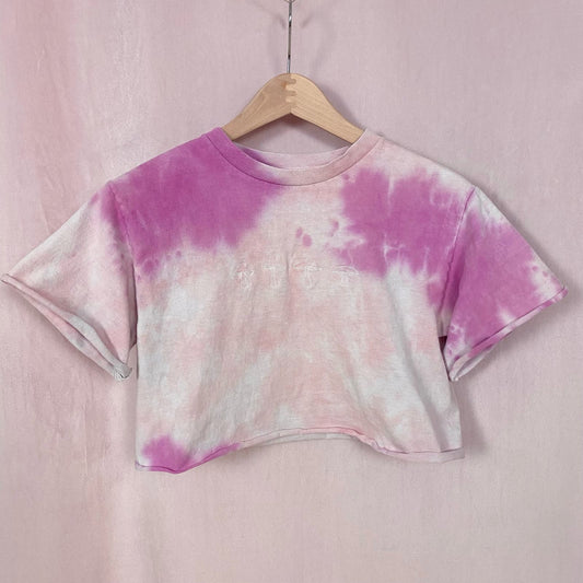 Upcycled PacSun Mushroom Tie Dye Crop Tee, Size Small