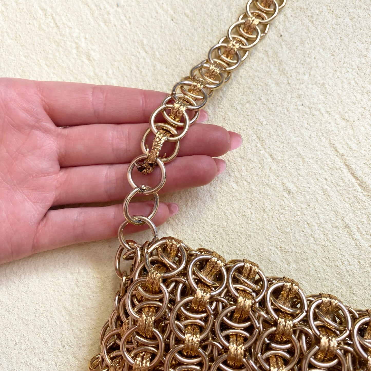 Vintage Walborg Gold Chain Link Purse Shoulder Bag