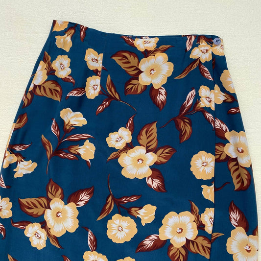 Vintage Charter Club Floral Silk Wrap Midi Skirt, Size 8