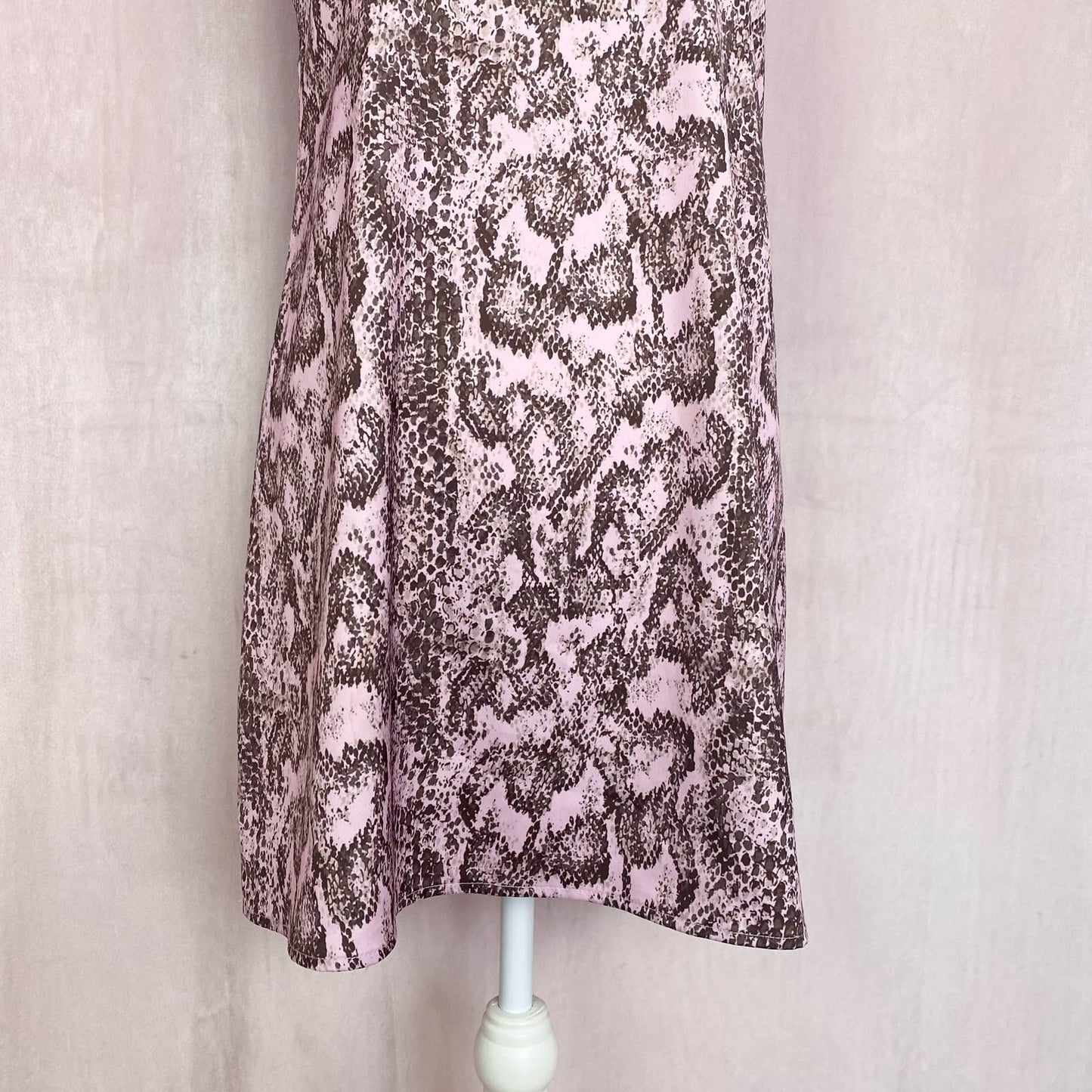 Secondhand Urban Outfitters Pink Snakeskin Mini Slip Dress, Size Small