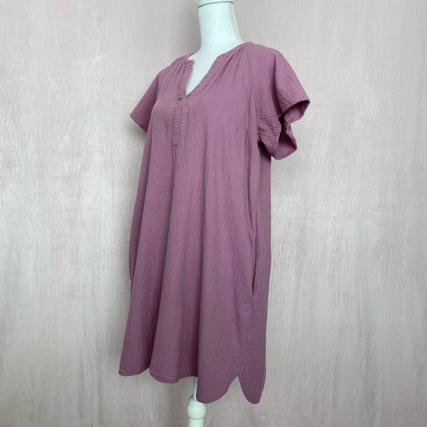 Secondhand Universal Thread Cotton Gauze Short Sleeve Dress, Size Medium