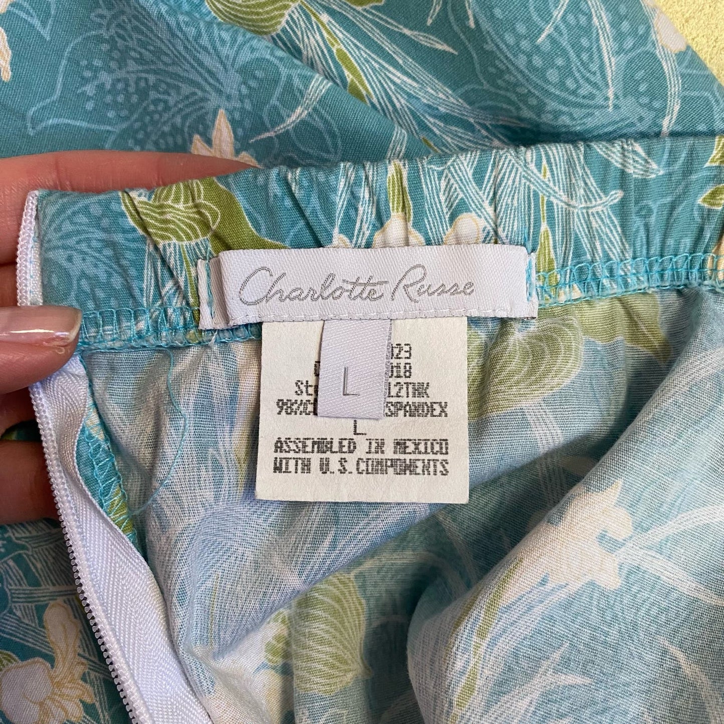 Y2K Charlotte Russe Strapless Floral Mini Dress, Size Large