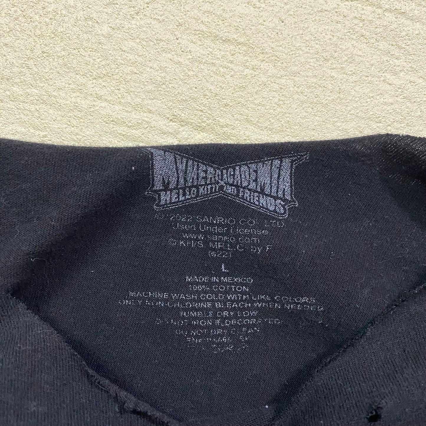 Reworked My Hero Academia Hello Kitty Distressed Crop Tee, Size Large