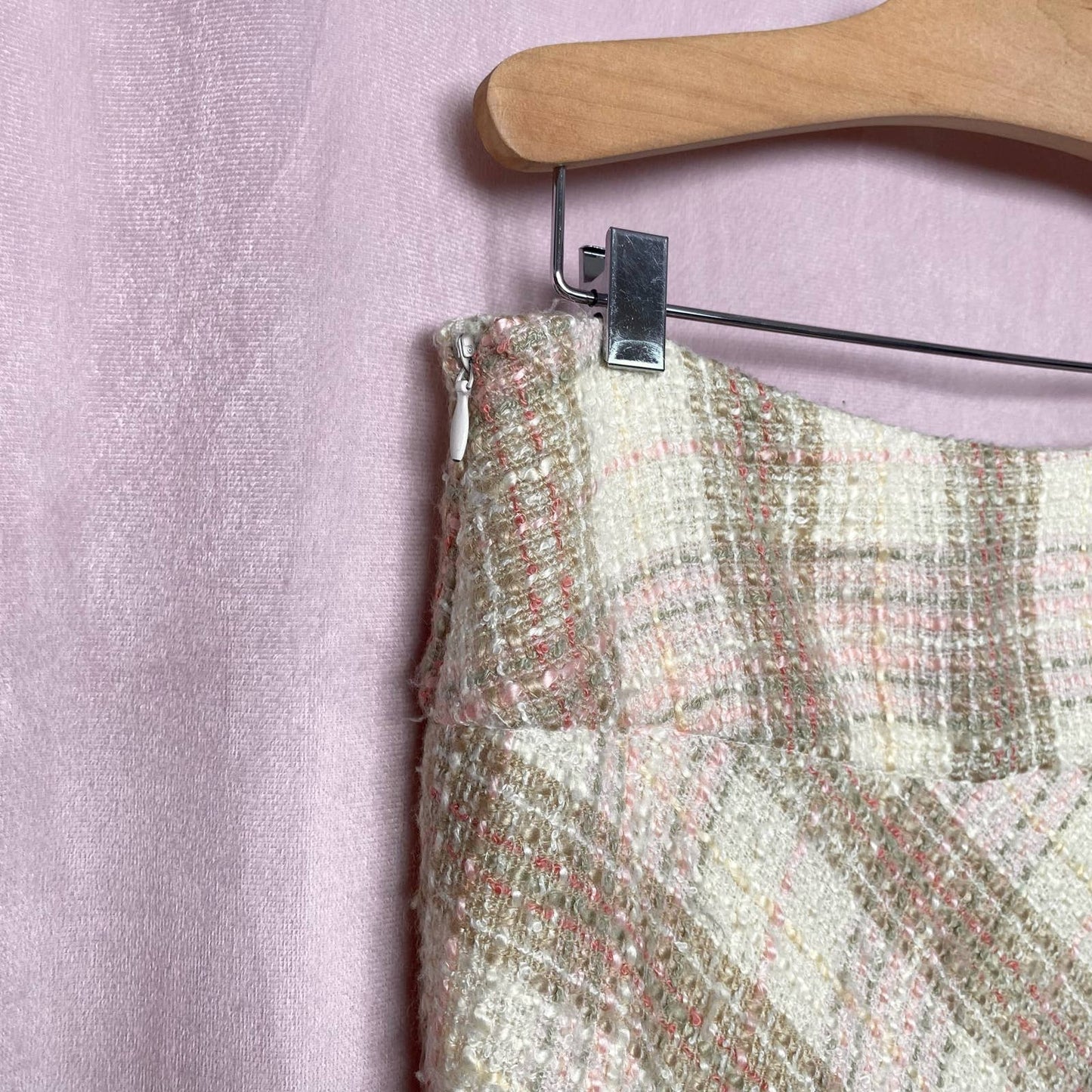 Secondhand Merona Knit Plaid Midi Skirt, Size 4