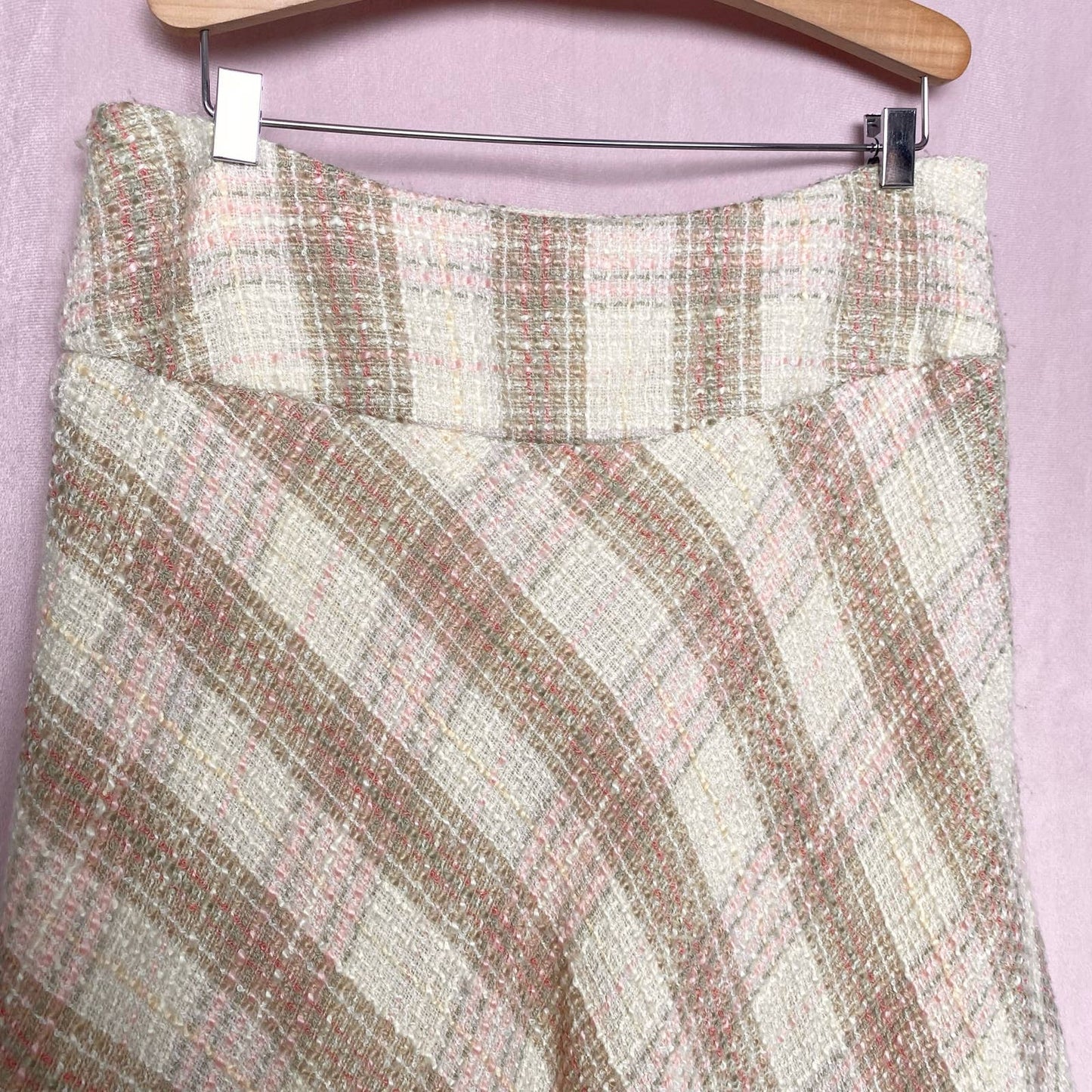 Secondhand Merona Knit Plaid Midi Skirt, Size 4