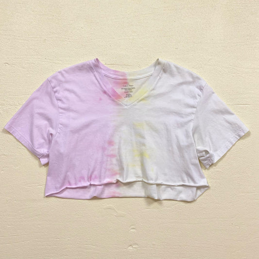 Upcycled Calvin Klein Strawbana Tie Dye Crop Tee
