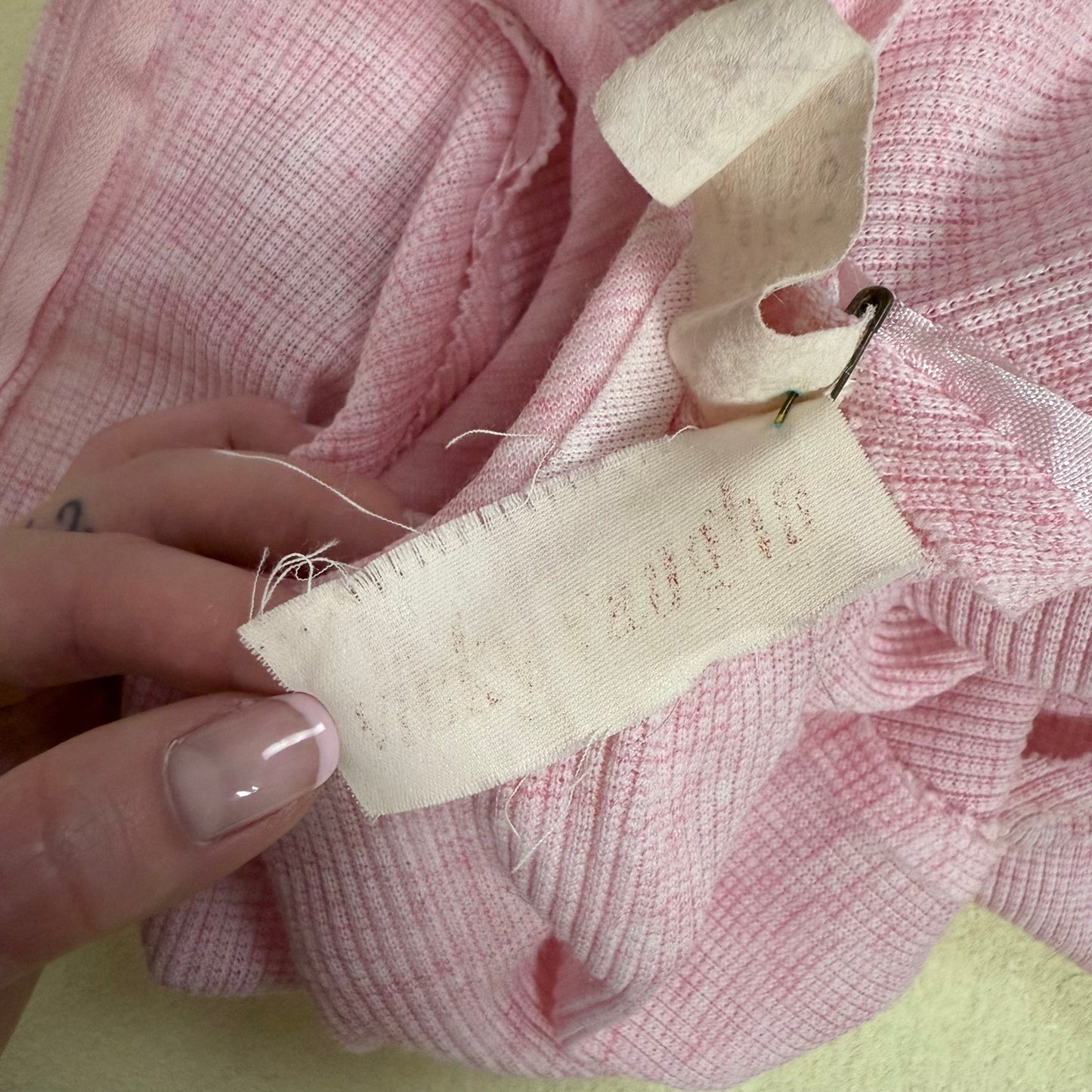 Vintage 70s Vicky Vaughn Pink Knit Mini Dress, Size XS