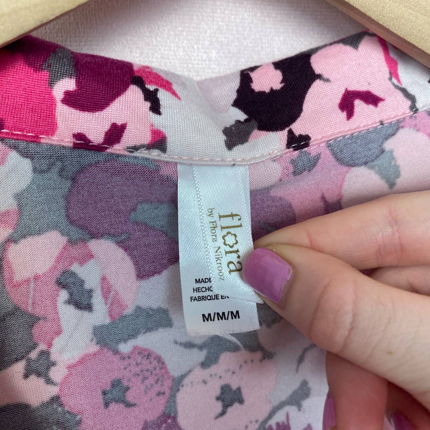 Secondhand Flora by Flora Nikrooz Floral Button Up Shirt, Size Medium