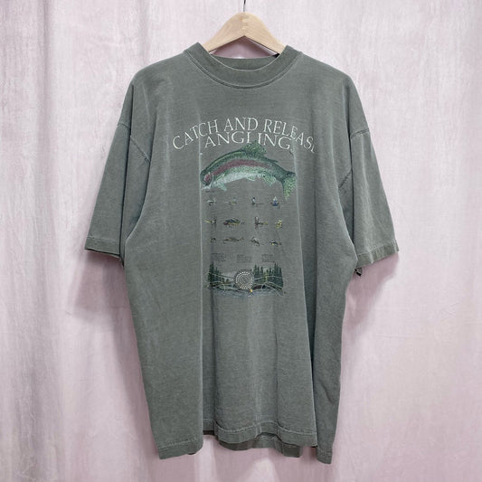 Vintage Galt Sand Catch & Release Fishing Tee, Size XL