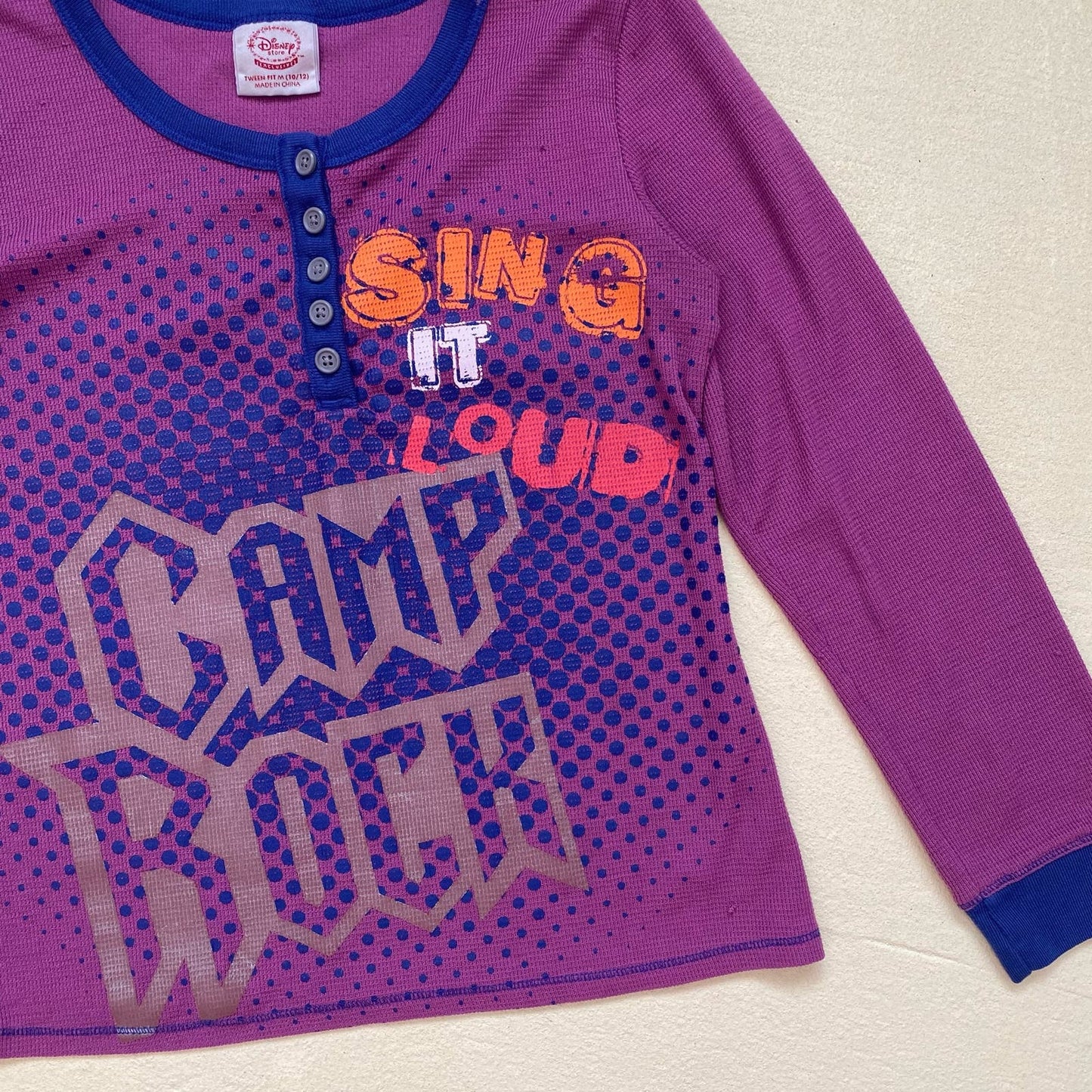 Y2K Disney Camp Rock Graphic Long Sleeve Top, Size Medium