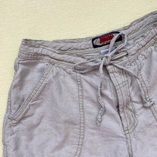 Y2K Squeeze Jeans Linen Cotton Mini Cargo Shorts, Size 5