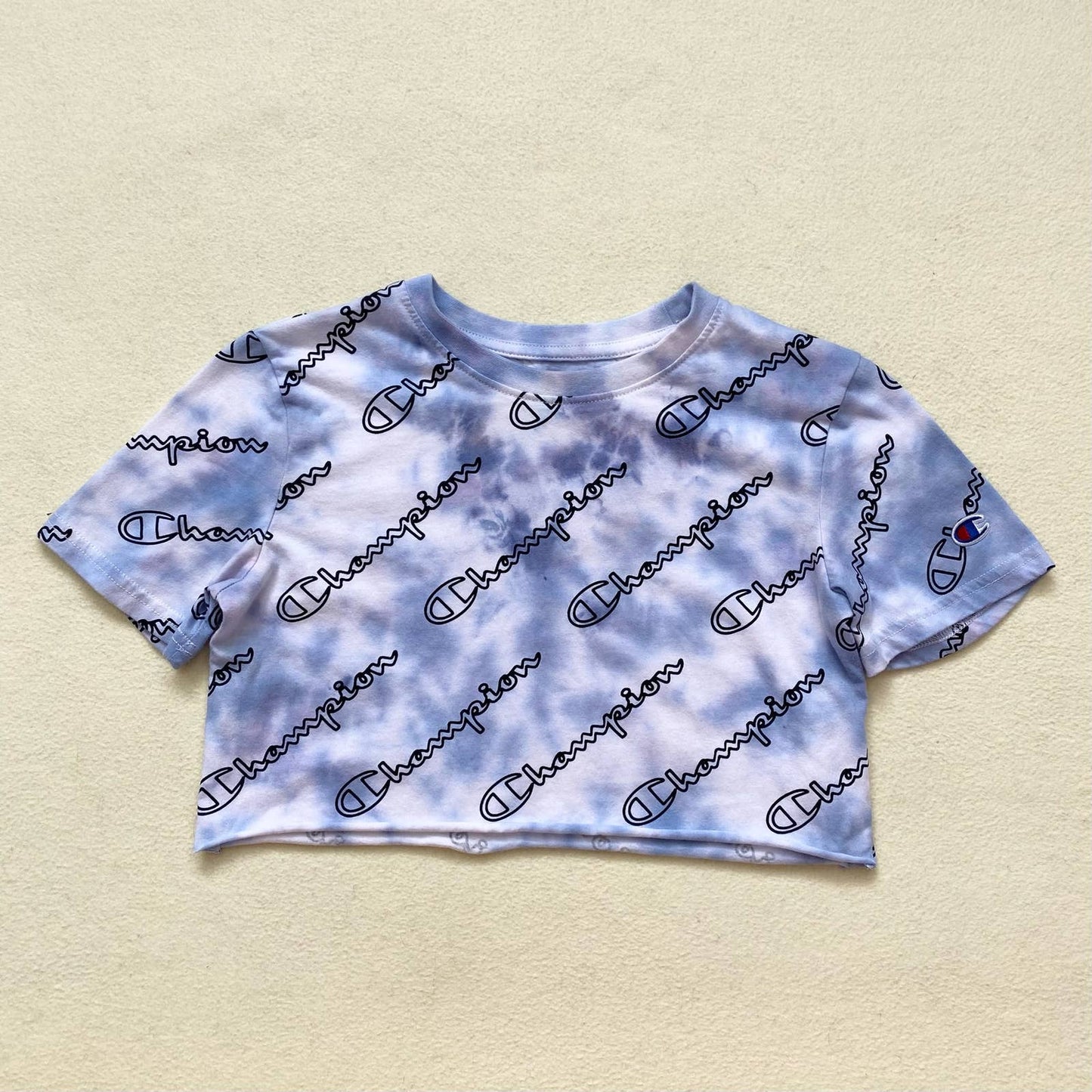 Reworked Champion Tie Dye Crop Tee, Size Small