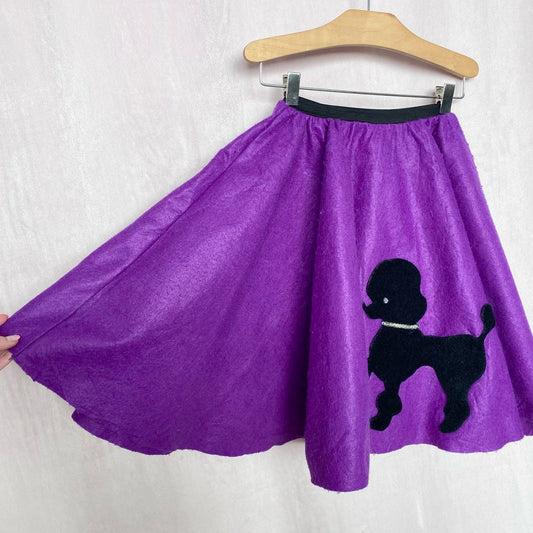 Vintage Purple Poodle Mini Swing Skirt, Size XXS