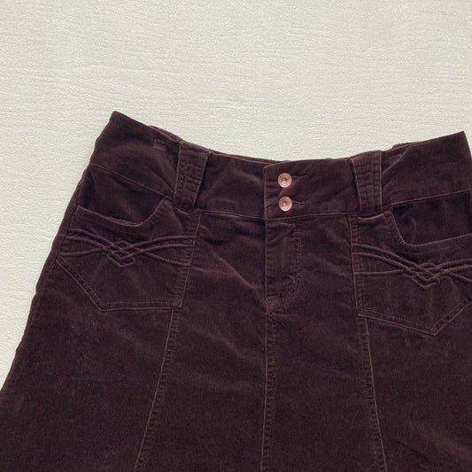 Y2K Rewind Brown Corduroy Flare Skirt, Size 9