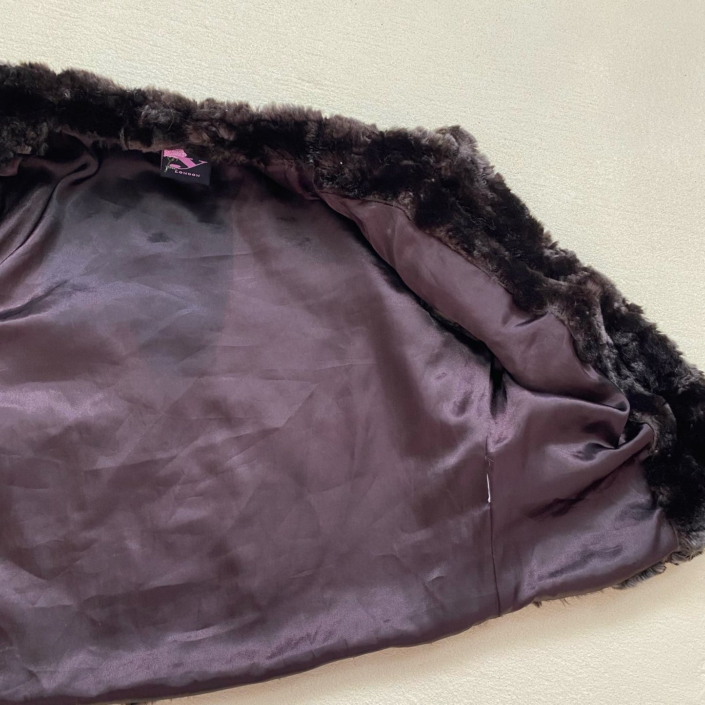 Y2K Y London Crop Brown Faux Fur Vest, Size Medium