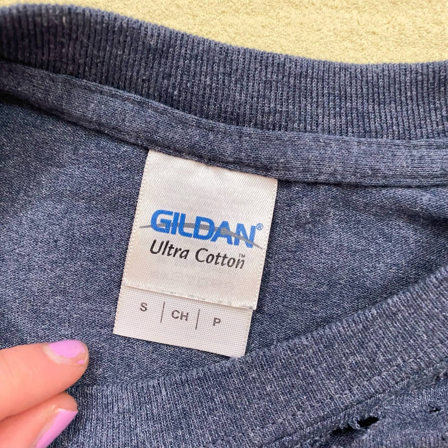 Reworked California Distressed Crop Tee, Size Small