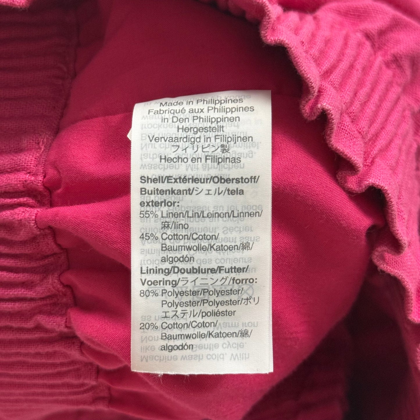 Secondhand J. Crew Pink Linen Blend Scallop Hem Mini Skirt, Size 2