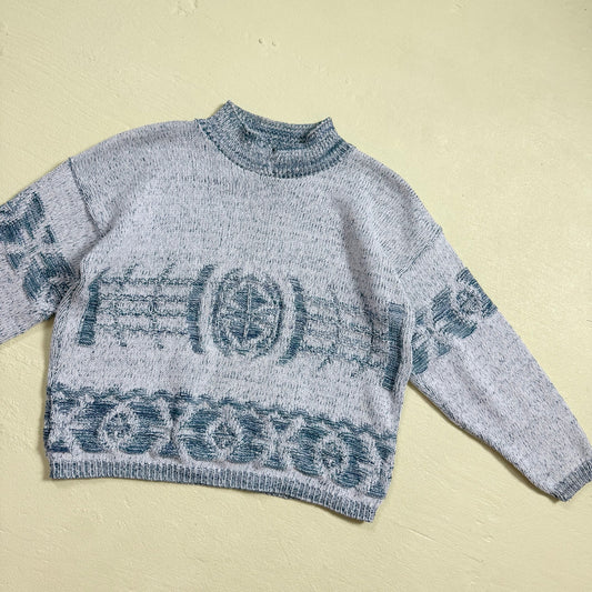 Vintage David Brett Chunky Knit Aztec Sweater, Size XL