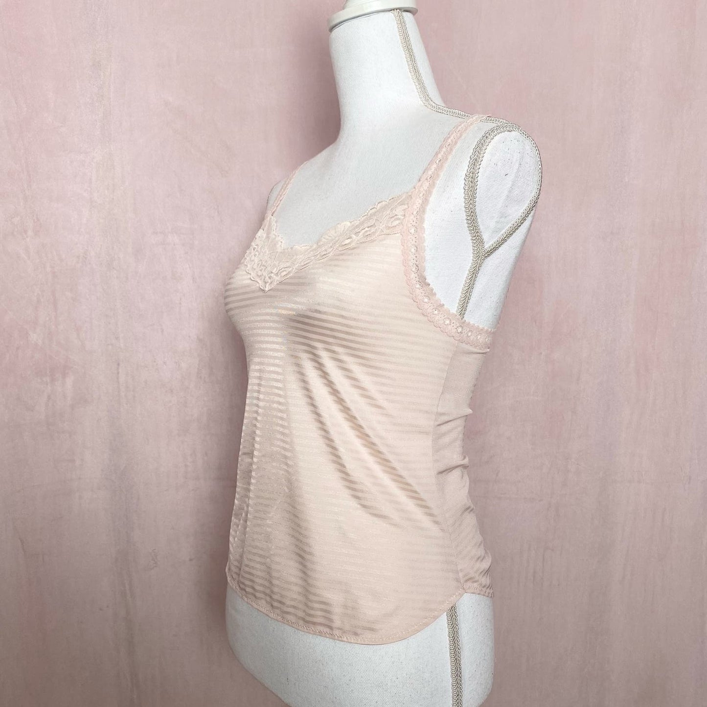 Vintage Vanity Fair Lace Trim Cami Tank Top, Size S/M