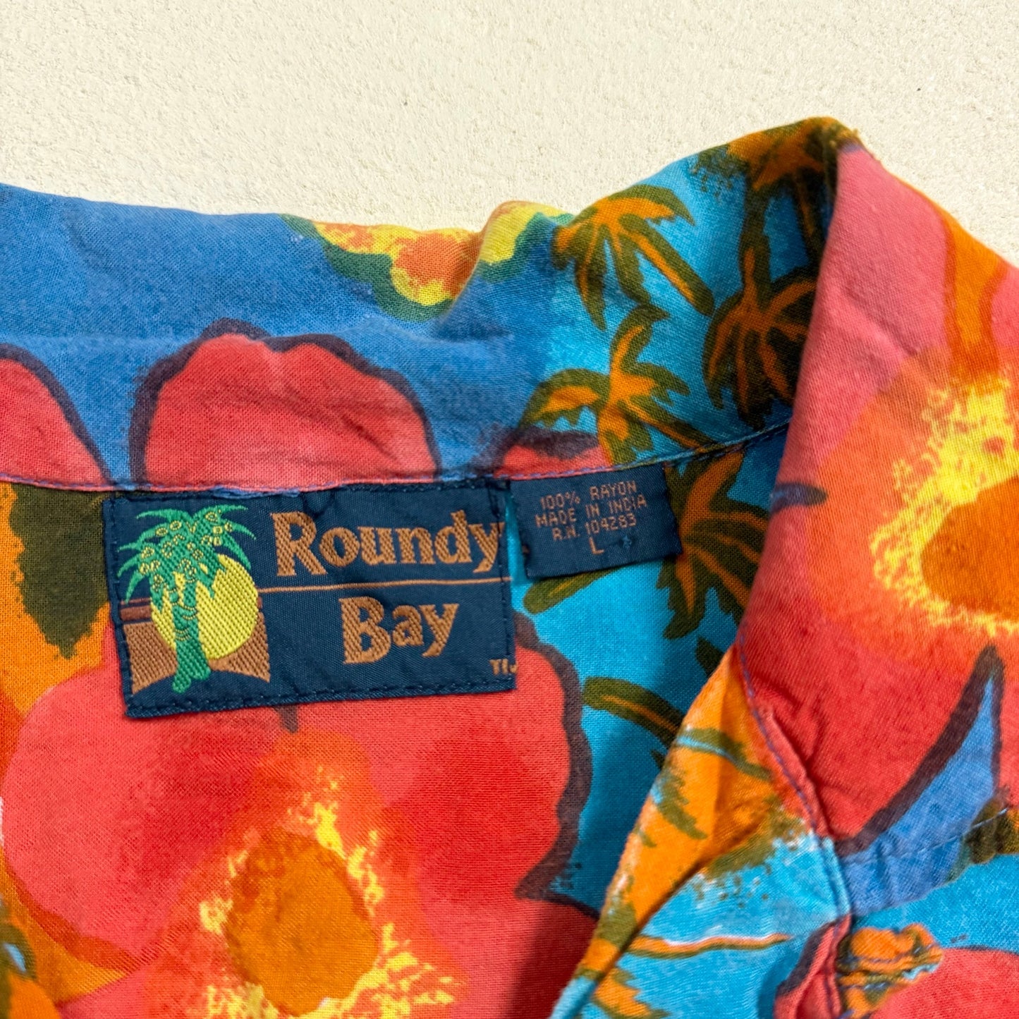 Upcycled Vintage Crop Hawaiian Shirt, Size Large