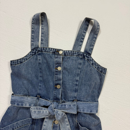 Secondhand Habitual Denim Mini Overall Dress, Size Medium