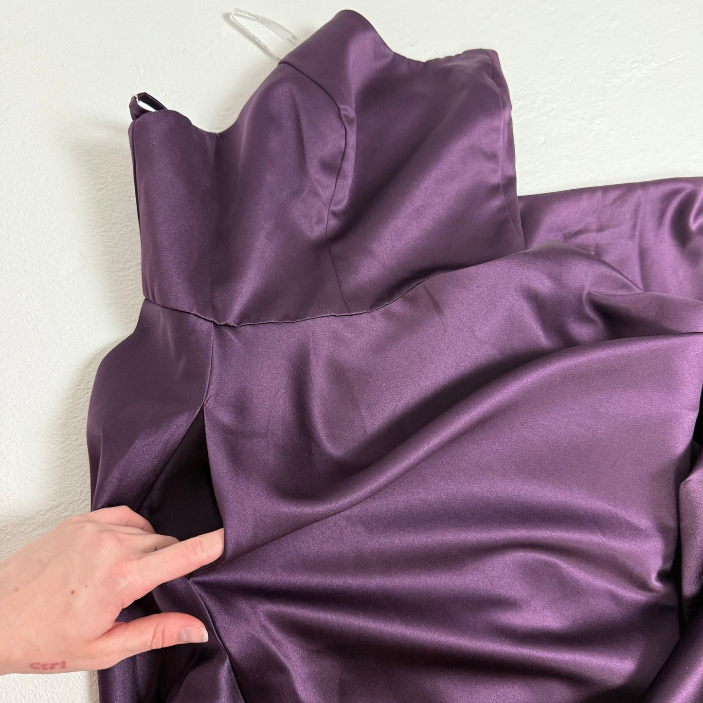 Secondhand David's Bridal One Shoulder Purple Satin Bridesmaid Dress, Size 2