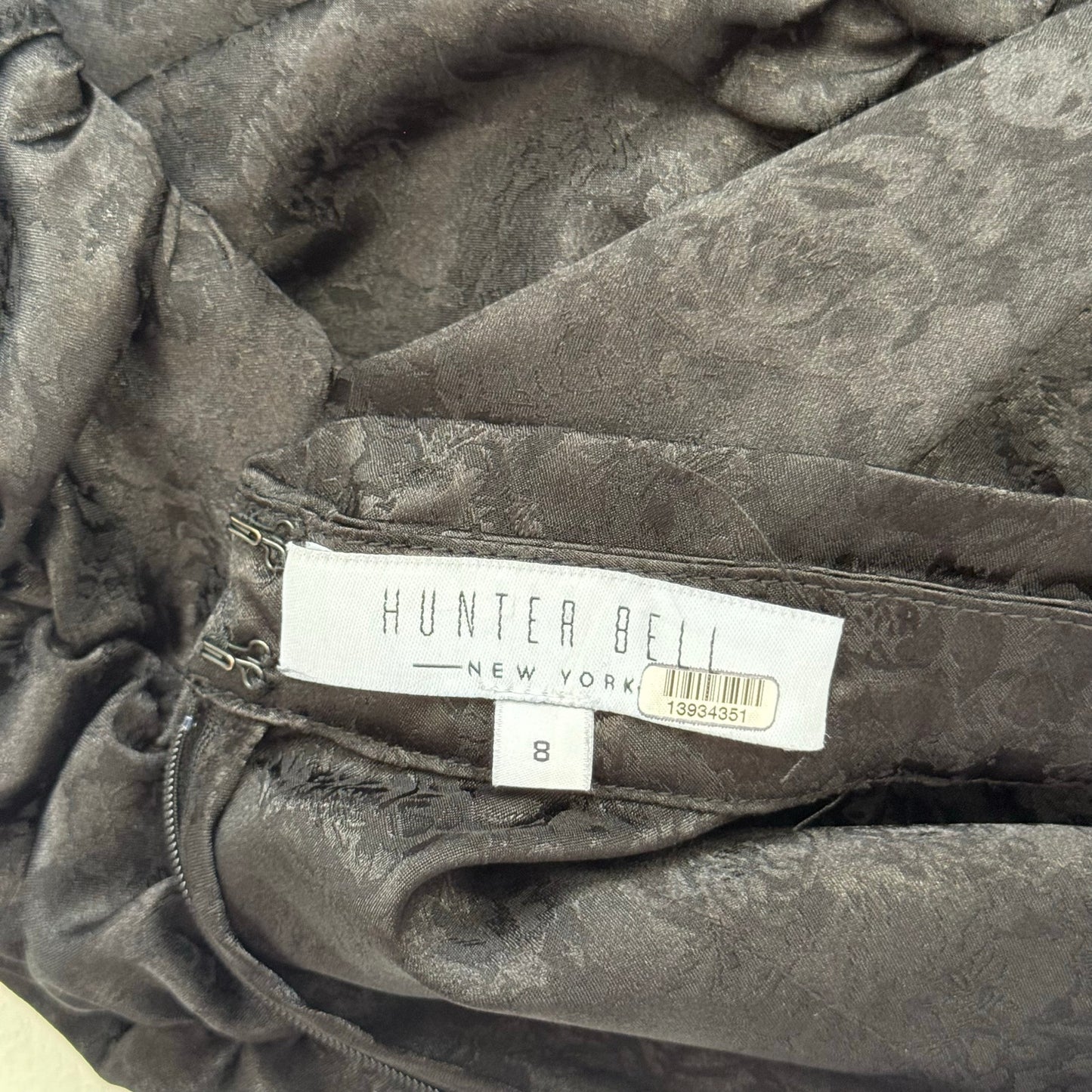 Secondhand Hunter Bell Ariana Dress Black Satin Floral, Size 8