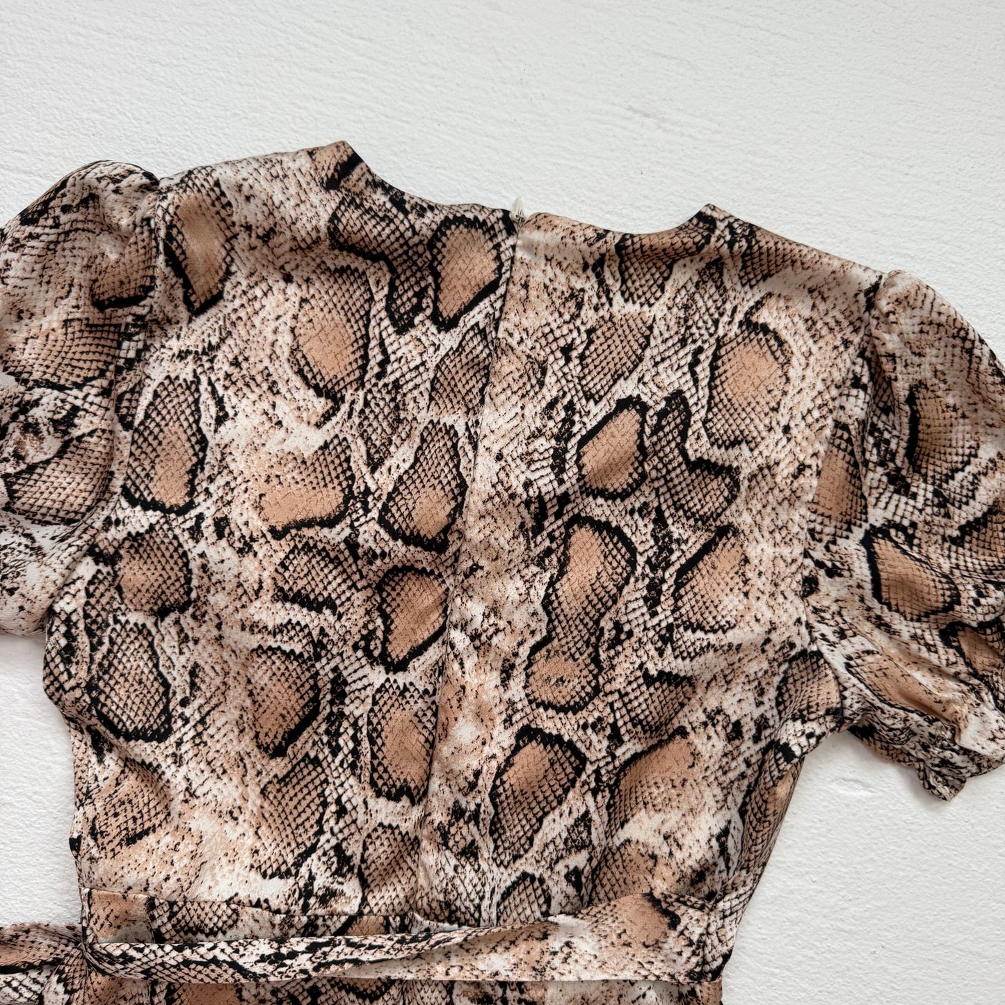 Secondhand Aqua Snake Print Wrap Mini Dress Fit & Flare, Size XS