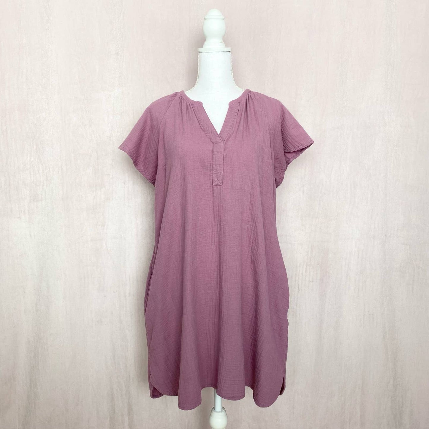 Secondhand Universal Thread Cotton Gauze Short Sleeve Dress, Size Medium