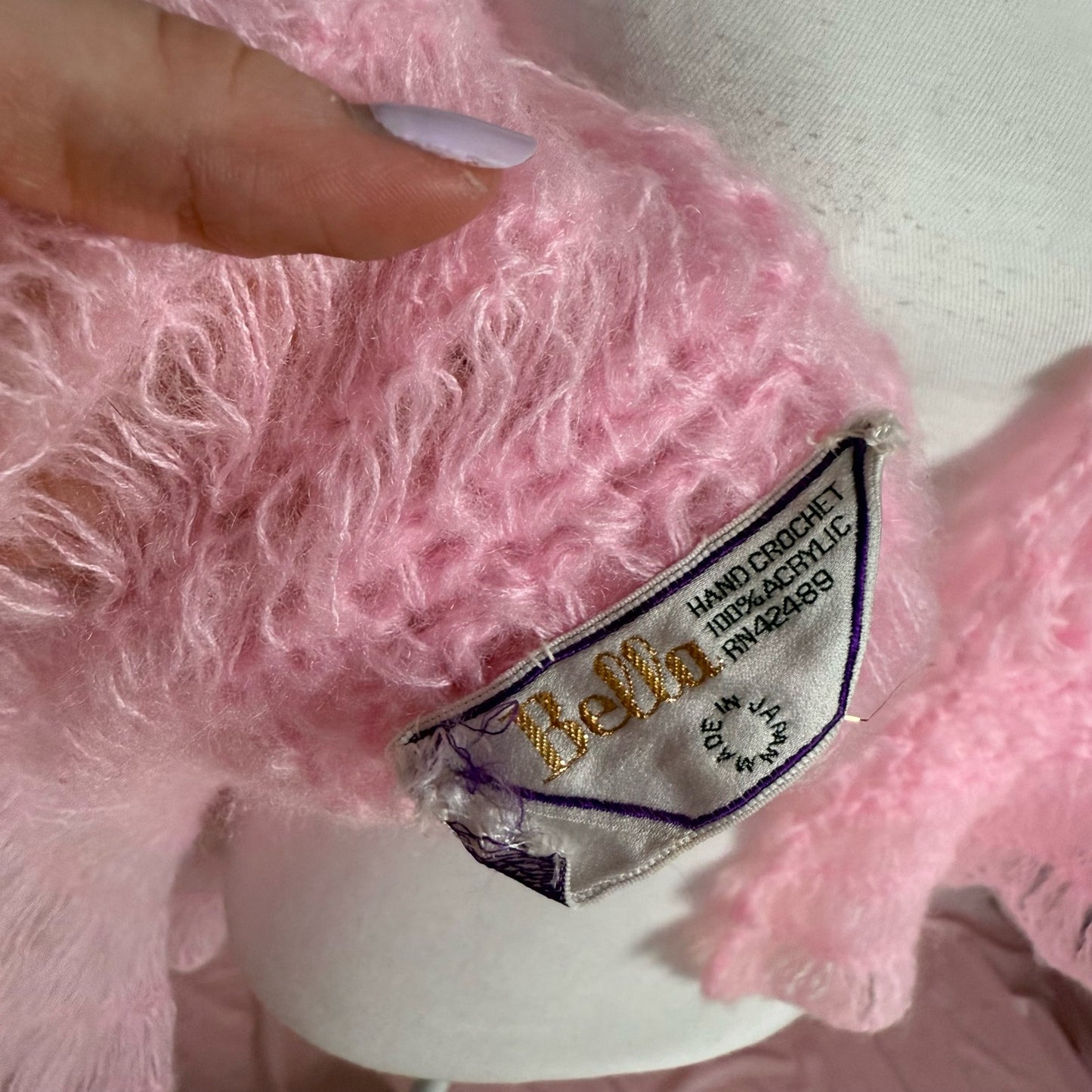 Vintage Bella Handmade Crochet Pink Shawl