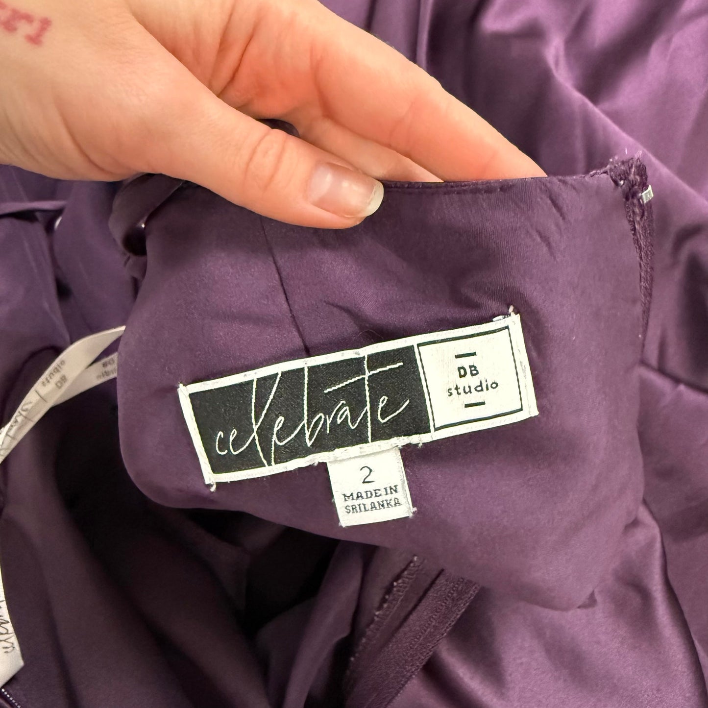 Secondhand David's Bridal One Shoulder Purple Satin Bridesmaid Dress, Size 2