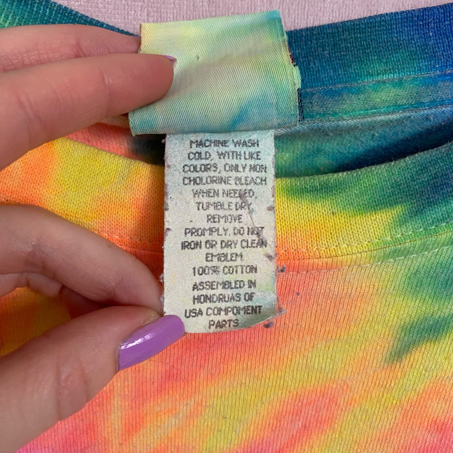 Vintage Coconut Charleys Club Neon Rainbow Tie Dye T-Shirt, Size XXL