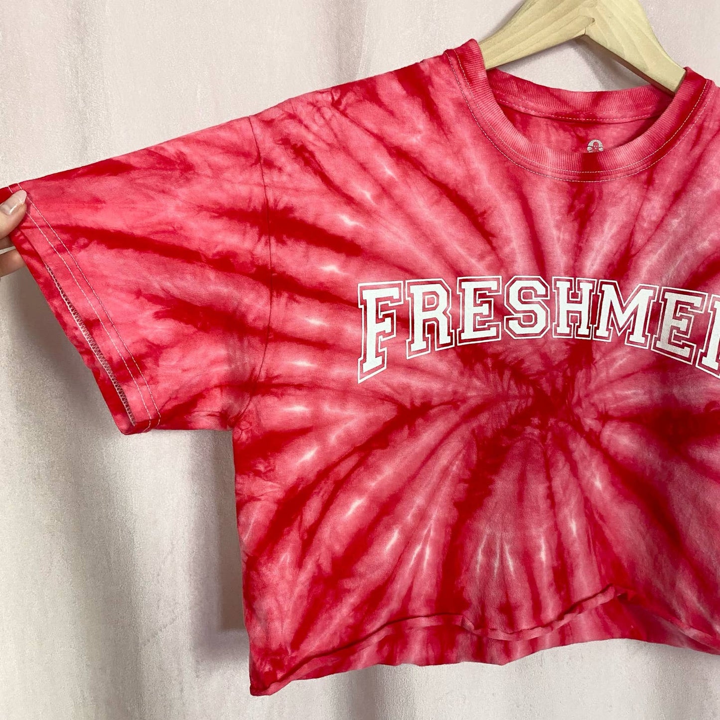 Reworked Freshmen Tie Dye Crop Tee, Size Medium