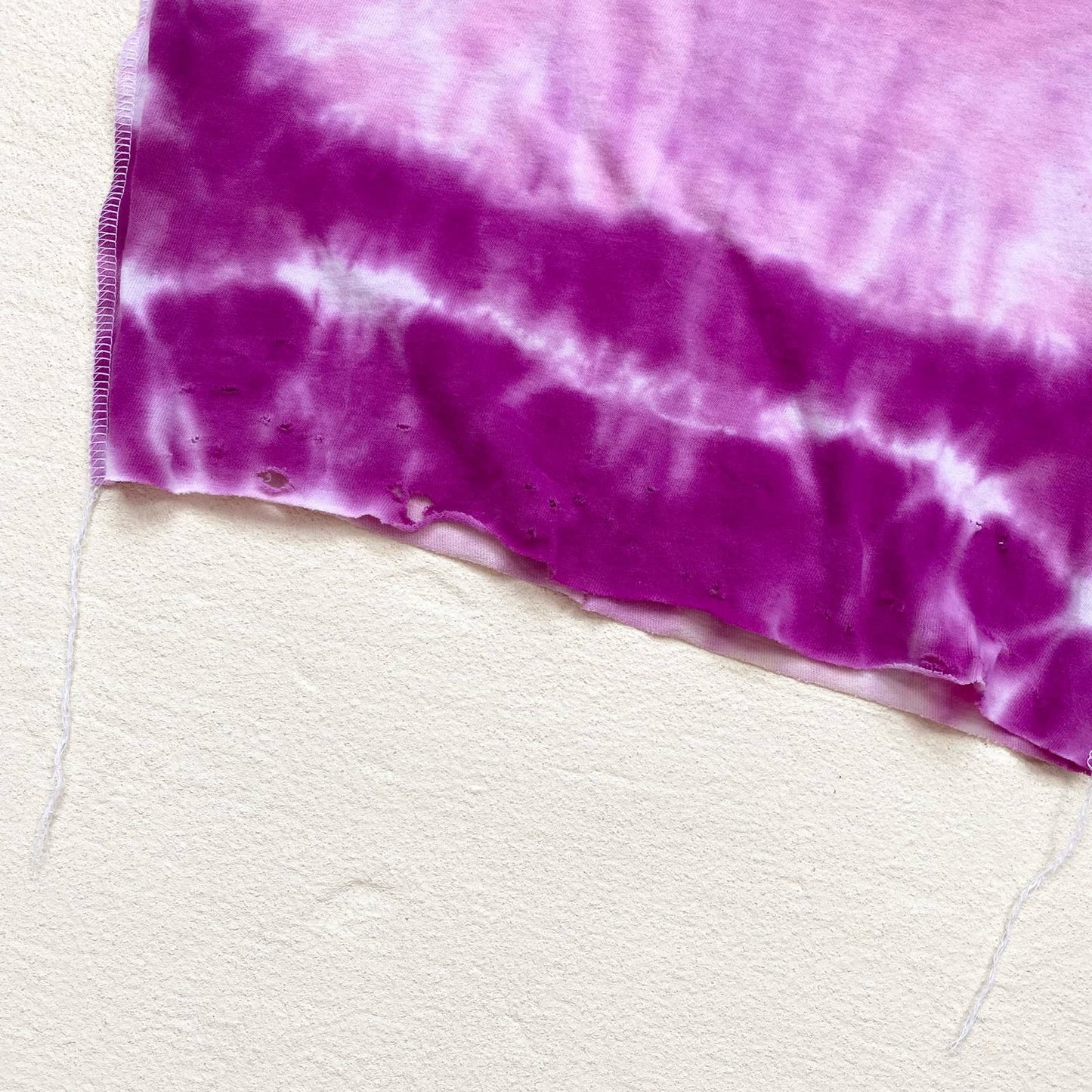 Scrap Fabric Distressed Pink Tie Dye Crop Tube Top, Size Large