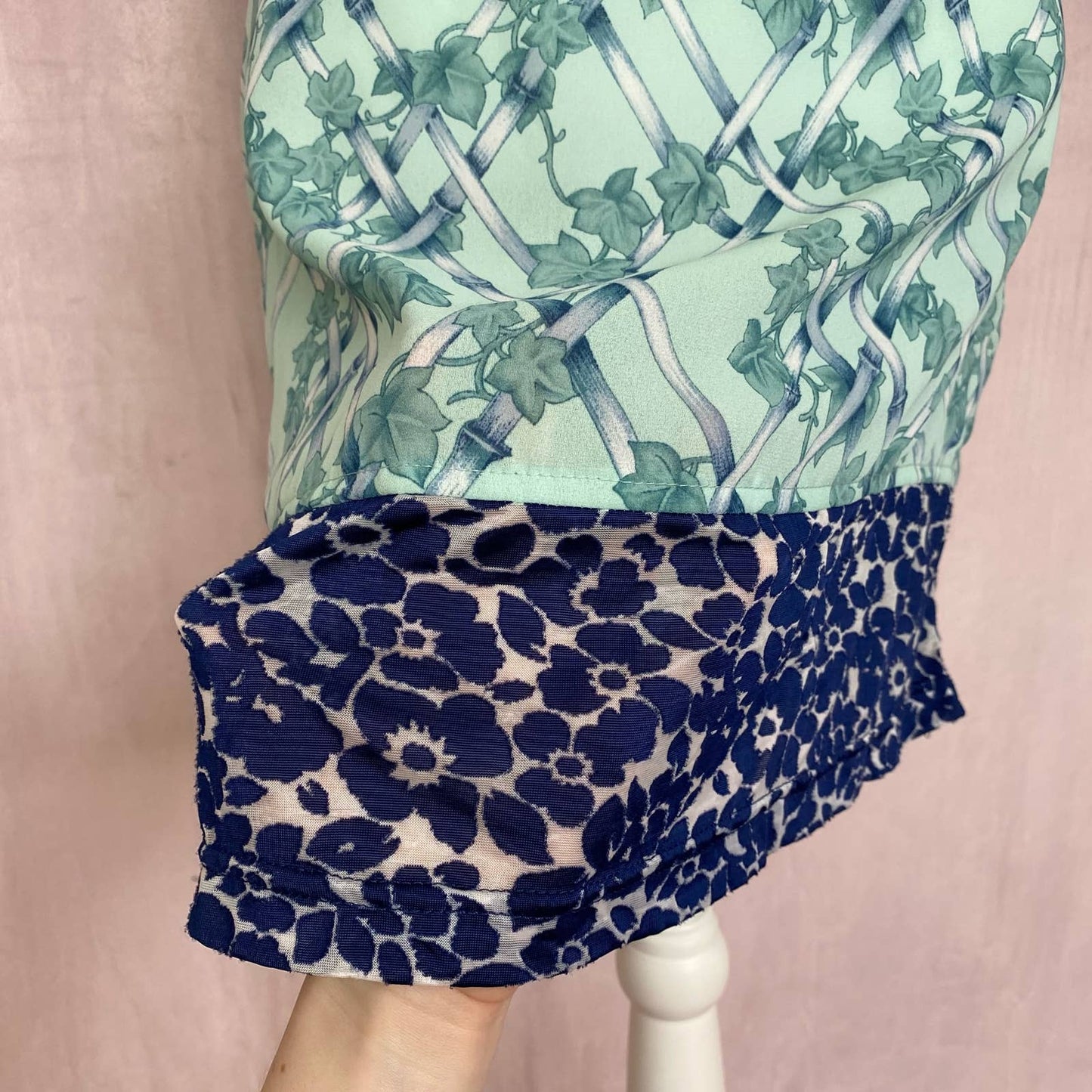 Vintage A-List Leaf Print Mini Dress, Size Small