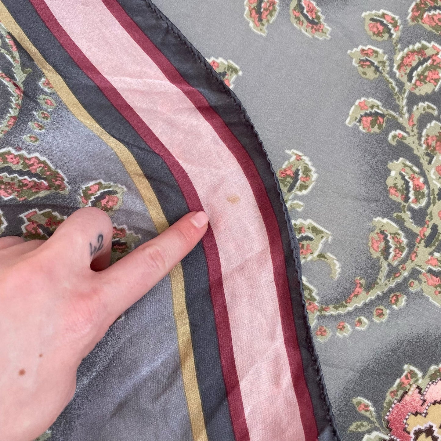 Vintage Bill Blass Floral Silk Scarf Shawl