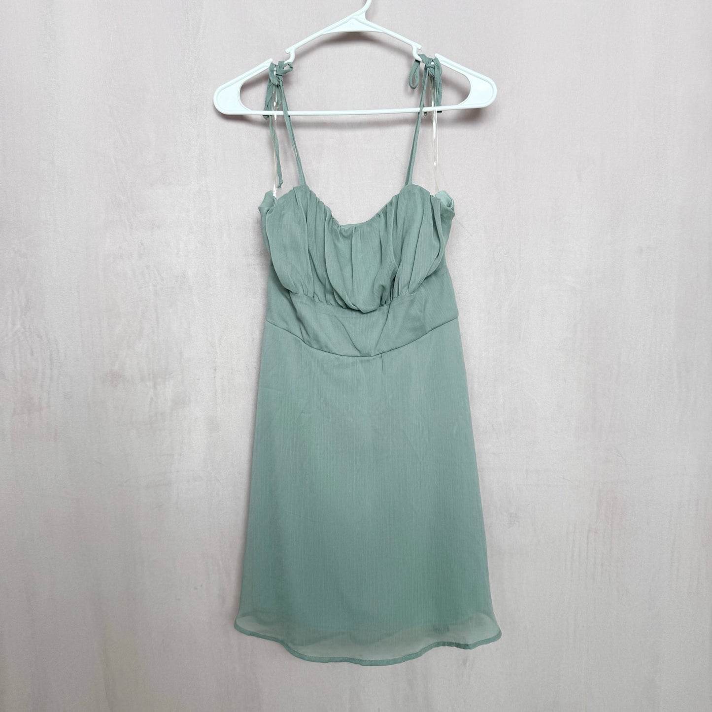 Secondhand Trixxi Green Chiffon Tie Strap Mini Dress, Size Large