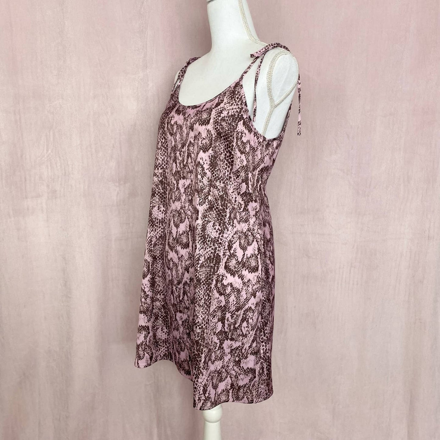 Secondhand Urban Outfitters Pink Snakeskin Mini Slip Dress, Size Small
