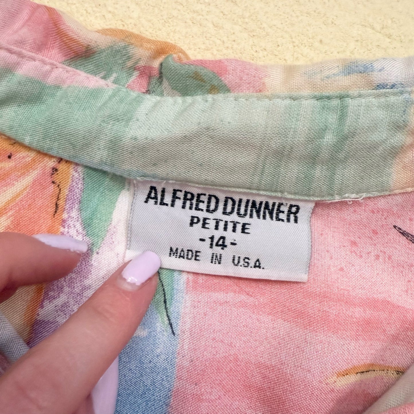 Upcycled Vintage Alfred Dunner Crop Button Up, Size 14