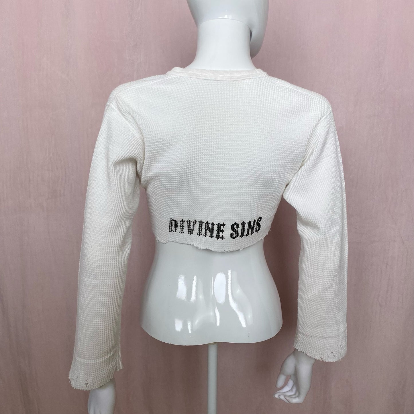 Reworked Divine Sins Unicorn Crop Long Sleeve, Size Small