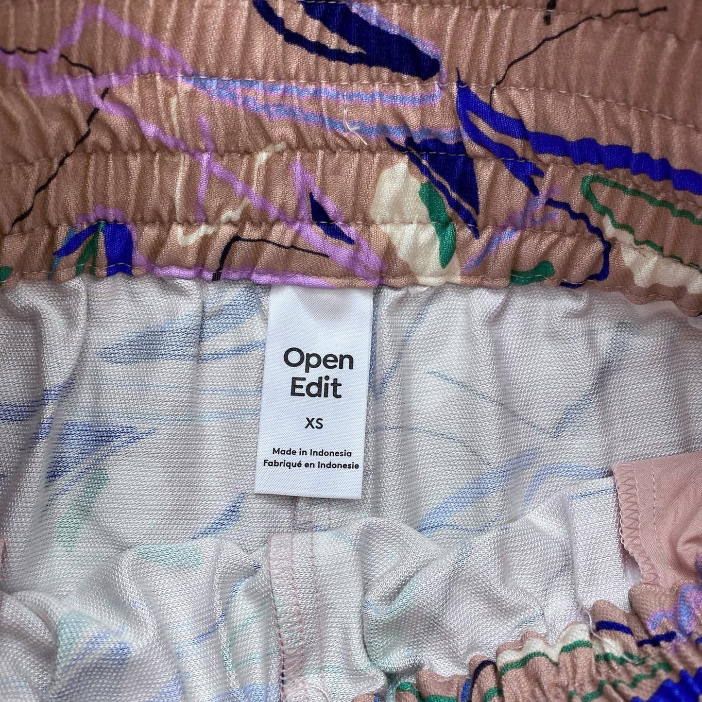 Secondhand Open Edit Tie Waist Doodle Print Shorts, Size XS