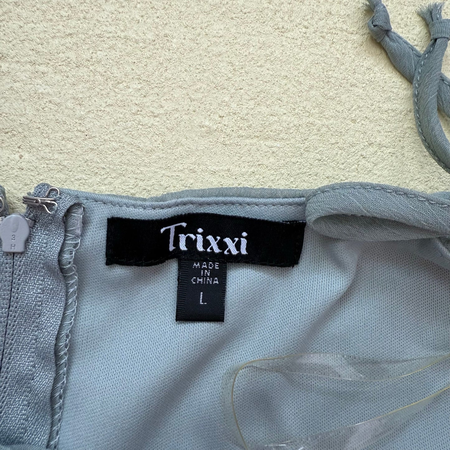 Secondhand Trixxi Green Chiffon Tie Strap Mini Dress, Size Large