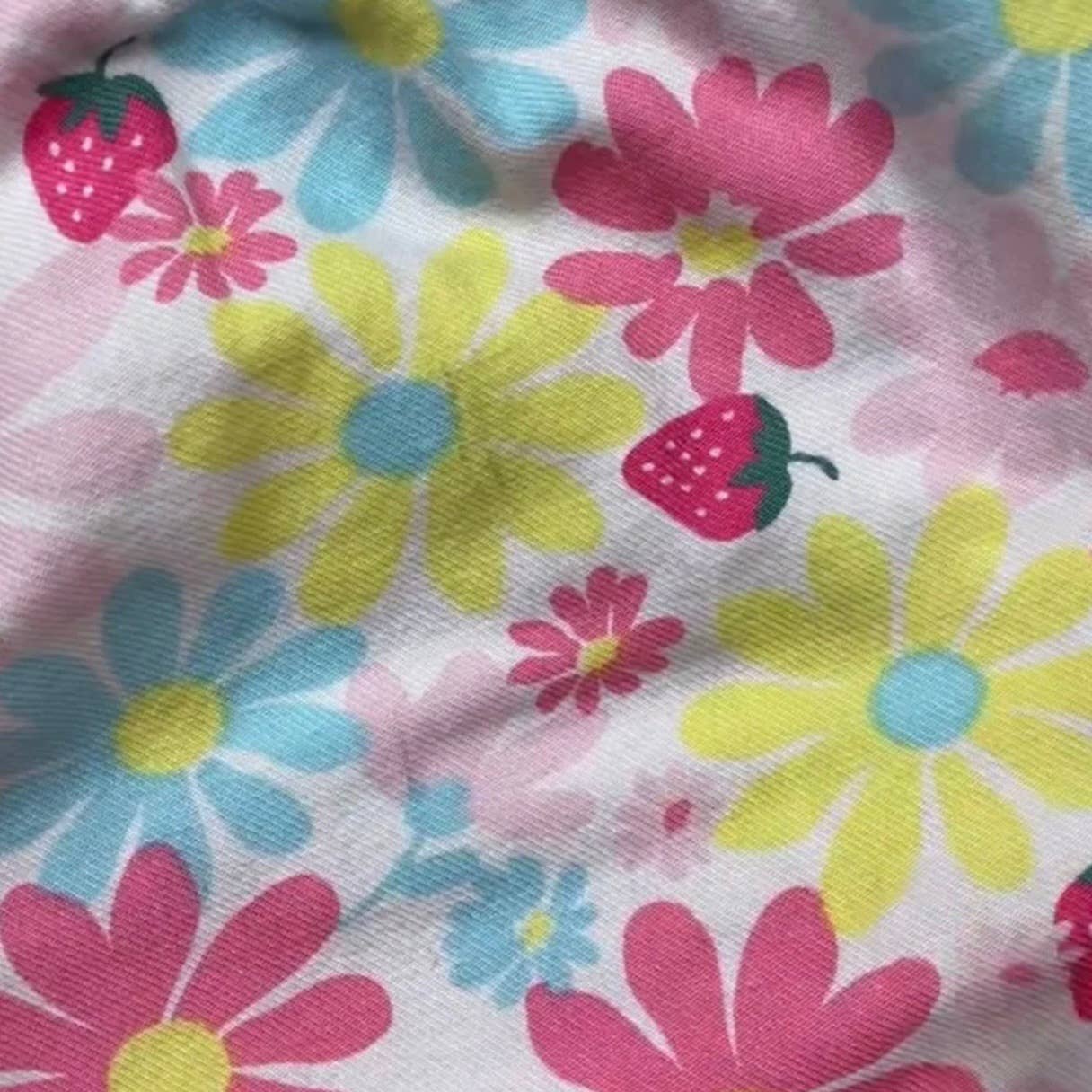 Y2K Strawberry Floral Shorts, Size XS