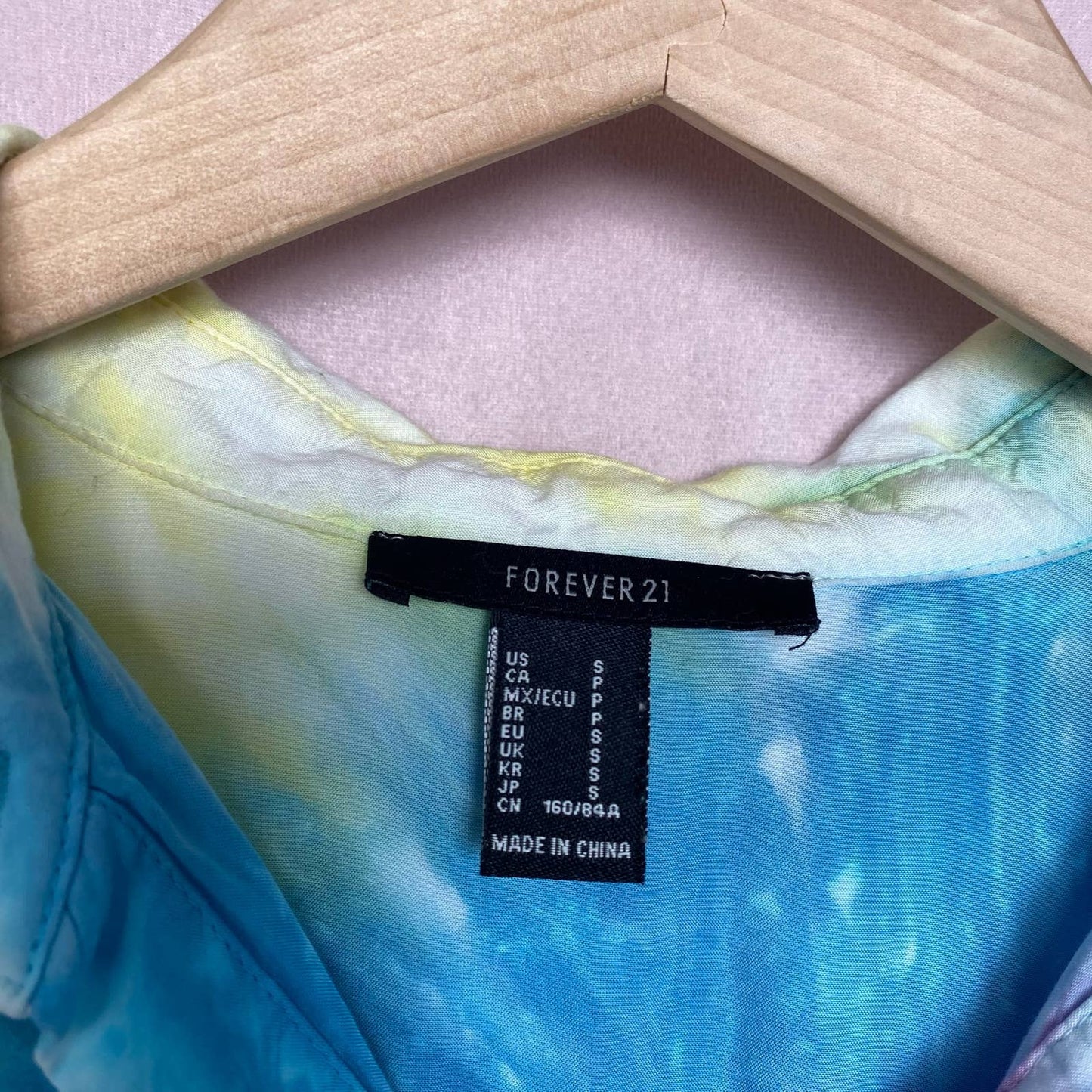 Secondhand Forever 21 Tie Dye Flowy Button Up Shirt, Size Small