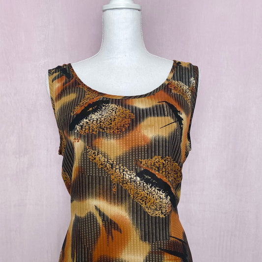 Vintage Dress-U-II by Sharon Abstract Print Midi Dress, Size 14